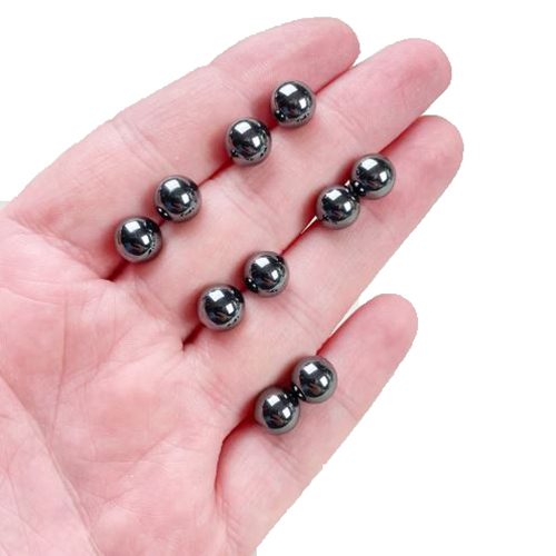 Earrings Hematite Gemstone 8mm Round Shape 925 Sterling Silver Stud