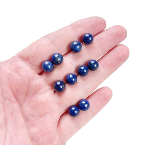 Earrings Lapis Lazuli Gemstone 8mm Round Shape 925 Sterling Silver Stud