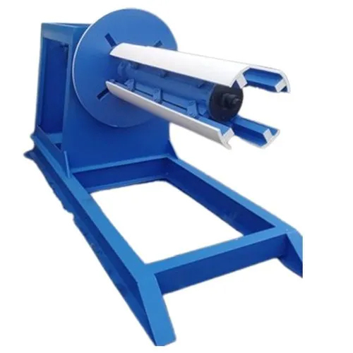 Hydraulic Decoiler Machine - Mild Steel, 1440mm Max Coil Width, 510mm Inner Diameter, 1000mm Coil Diameter, 10,000kg Capacity, Semi-automatic Control, Blue Color, 1-year Warranty