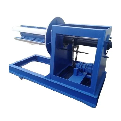 Hydraulic Decoiler Machine - Mild Steel, 1440mm Max Coil Width, 510mm Inner Diameter, 1000mm Coil Diameter, 10,000kg Capacity, Semi-automatic Control, Blue Color, 1-year Warranty