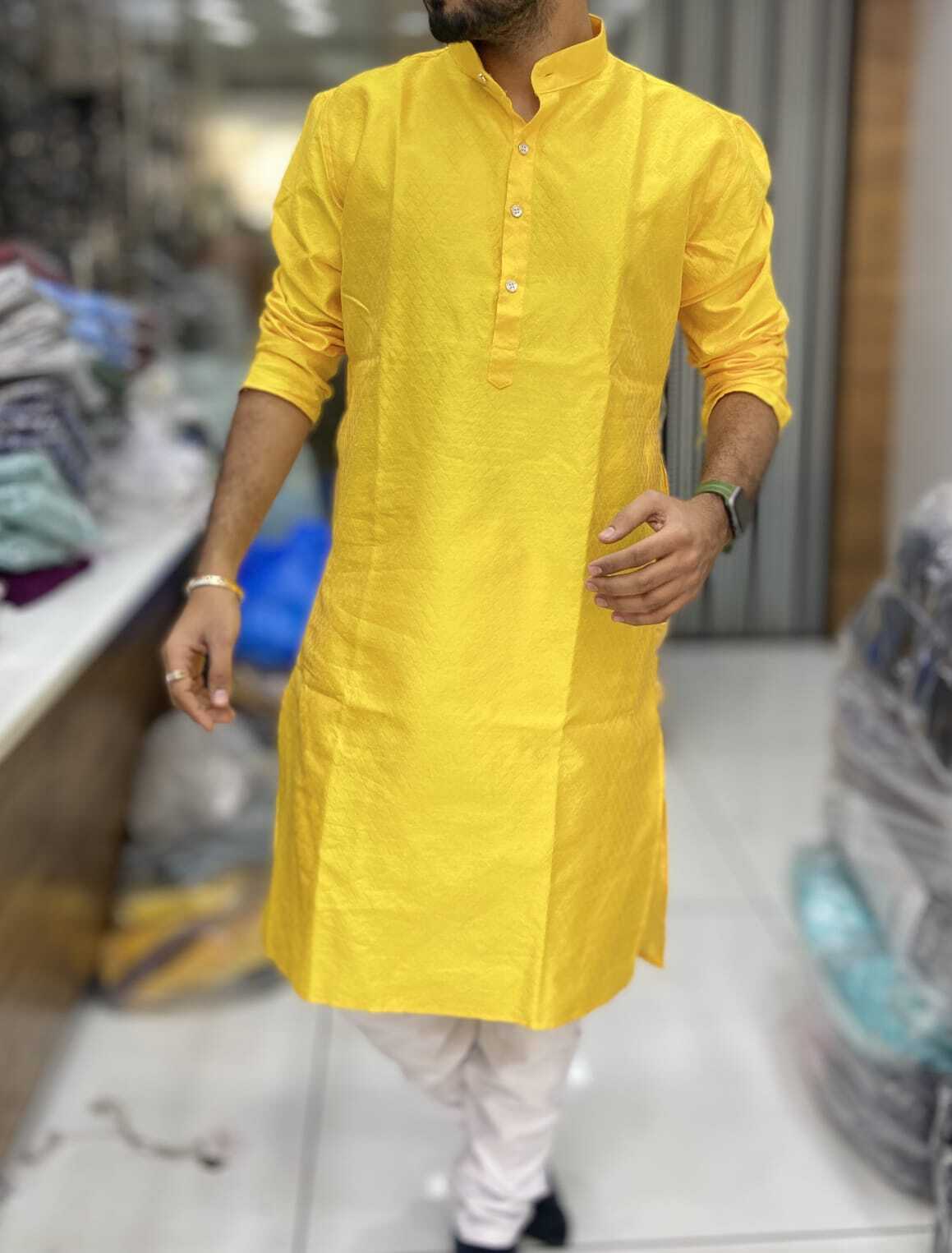 Mens Kurta Collection - Cotton Fabric, Sizes 34 To 42, Mix Colors, Long Sleeve, Plain Dyed | No Fade, Breathable, Cool Dry, Washable, Full Pair Design