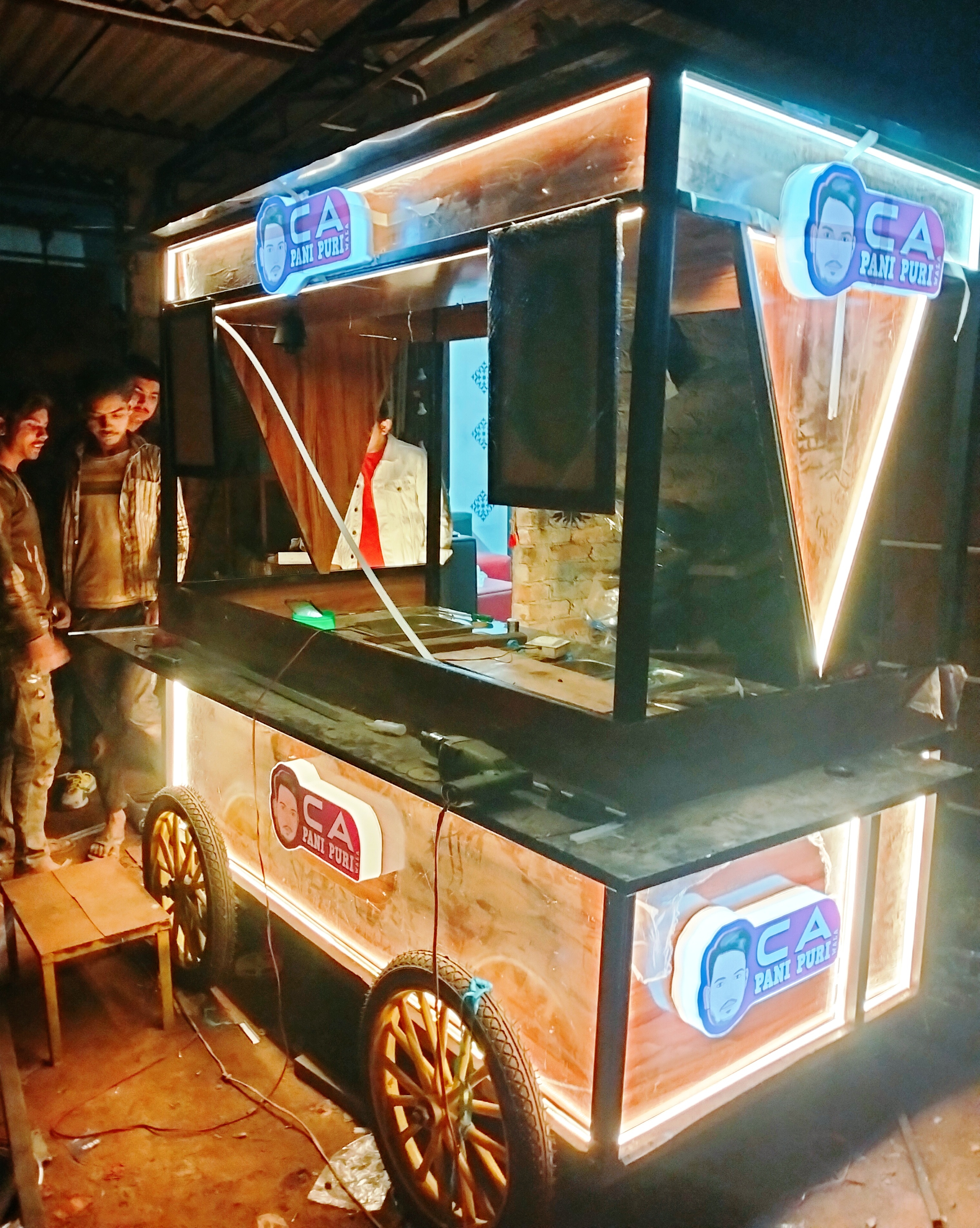 Small Food Cart - Color: Brown