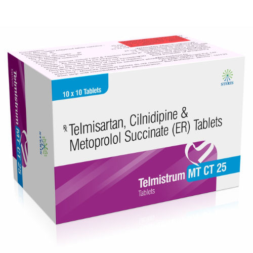 टैबलेट टेल्मिसर्टन 40 मिलीग्राम सिलिडिपिन 10 मिलीग्राम और मेटोप्रोलोल एर 25 मिलीग्राम