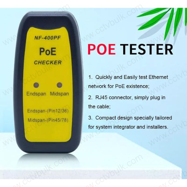 Poe Tester Nf-400pf - Rj45 Connector, Live Ethernet Cable Testing For Power And Data Detection