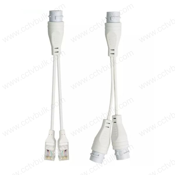 Poe Multiplexer 2 In 1 - 170 Mm Rj45 Port, White Anti-slip Design | Eight Core Cable Connection With Module And Separation Features