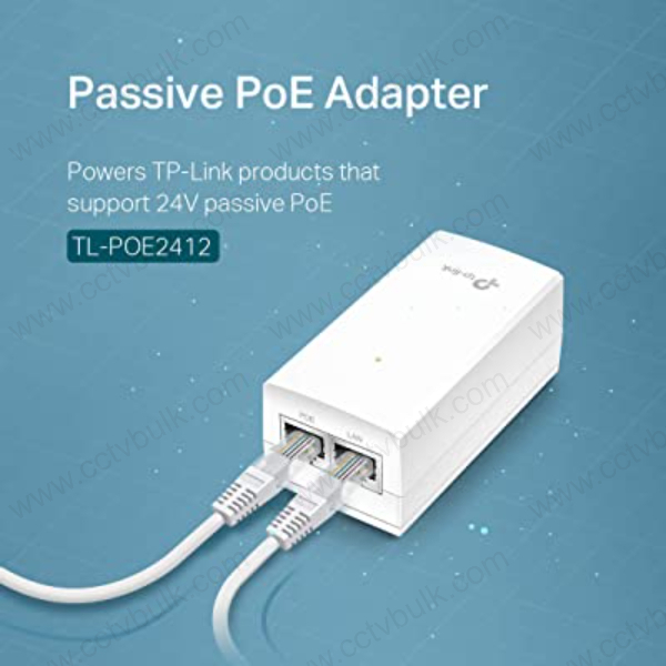 Tl-poe2412g - 12w Power Over Ethernet Adapter | Ieee 802.3af Compliant, White, 100m Range, Supports Wi-fi Access Points, Ip Cameras, And Ip Phones