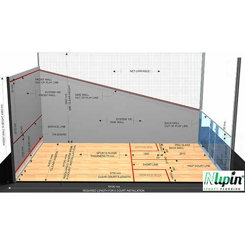 Anti-slip Indoor Squash Court Flooring