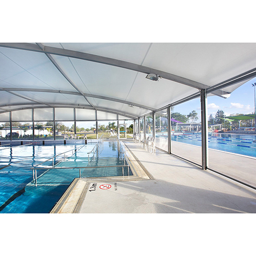 Outdoor Swimming Pool Tensile Structure - Steel Frame, White Fabric Enclosure, Weather-resistant Design, Customizable For Hotels And Restaurants, Enhanced Aesthetic Appeal, Low Maintenance, Integrated Heating And Cooling Options