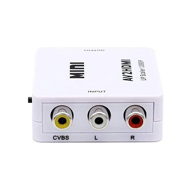 Av To Hdmi Hd Video Converter - 66mm(d)x55mm(w)x20mm(h), White | Converts Rca Signals To Hdmi, Outputs 1080p/60hz And 720p/60hz, Ntsc/pal Compatible