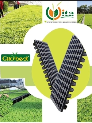 Seedling Tray 98 Cavity - HIPS Material, 98 Cells, Round Shape 33mm Upper Diameter, Black Color, 38mm Depth, 0.3mm Thickness | Ideal for Tomato, Chilli, Brinjal, Cabbage