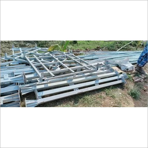 MS and GI Solar Mounting Structure - Mild Steel Frames, Durable Metal Rails, Blue Finish | Optimized Panel Alignment for Maximum Energy Output