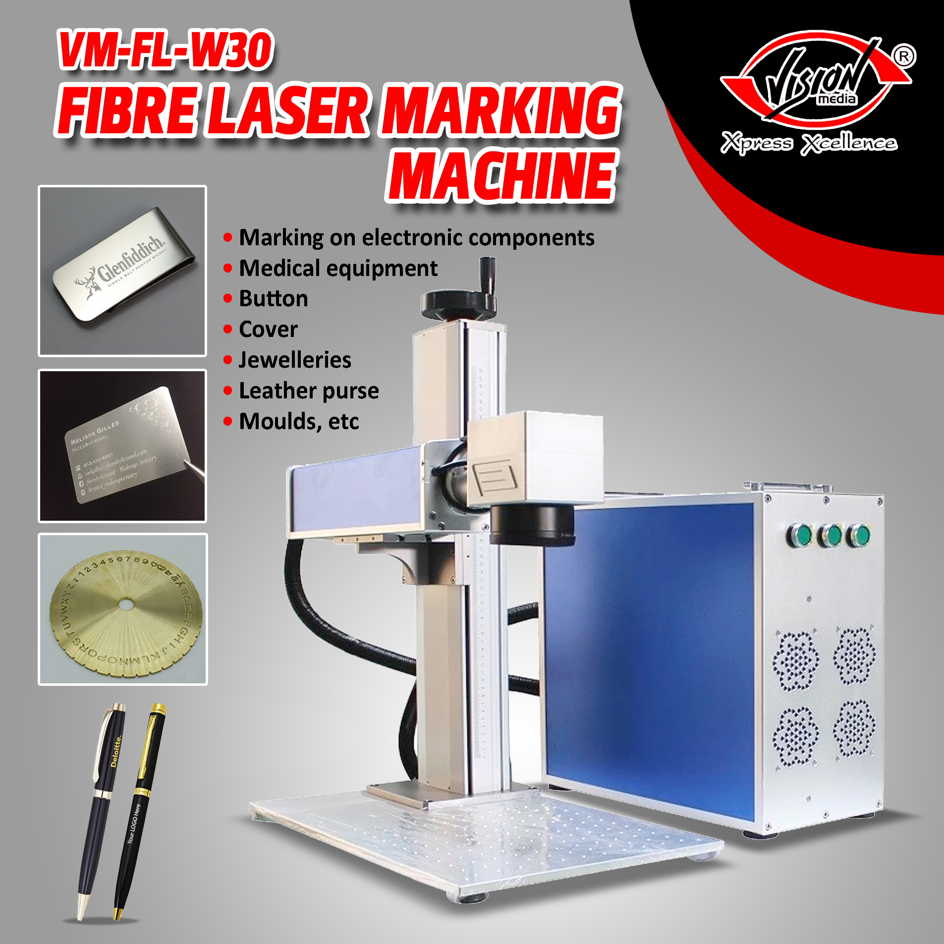 Metal Marking Machine 50(w) - Color: Silver/blue