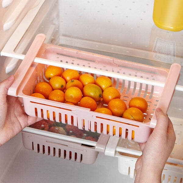 Adjustable Vegetable Storage Rack (Multi Coloured) (2289) - Plastic Material, 18x14x8 Cm Size, Assorted Colours | Versatile, Space-saving Design