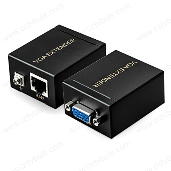 Vga Extender 60m - Cat-5e/6 Compatibility, 8.4x6.2x2.7cm, Black | Supports All Computer Systems, No Power Required, Includes Sender & Receiver