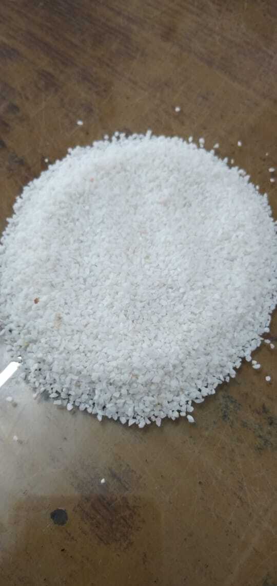 Supper White Marble Chips And Granular Round Shape 6-8 Mesh Smaller Grains Size: Available Size: (1) 0.5mm To 1mm