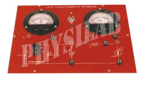 LDR Characteristics Apparatus - Mild Steel, 0-3 VDC/150mA, 220-240 Volt, Weight: 1-5 kg | Features DC Regulated Power Supply, Voltage & Current Meters, Lamp Holder with 60W Bulb