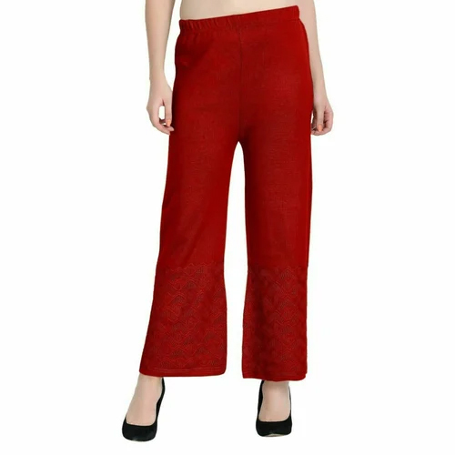 रेड लेडीज़ वूलन पलाज़ो