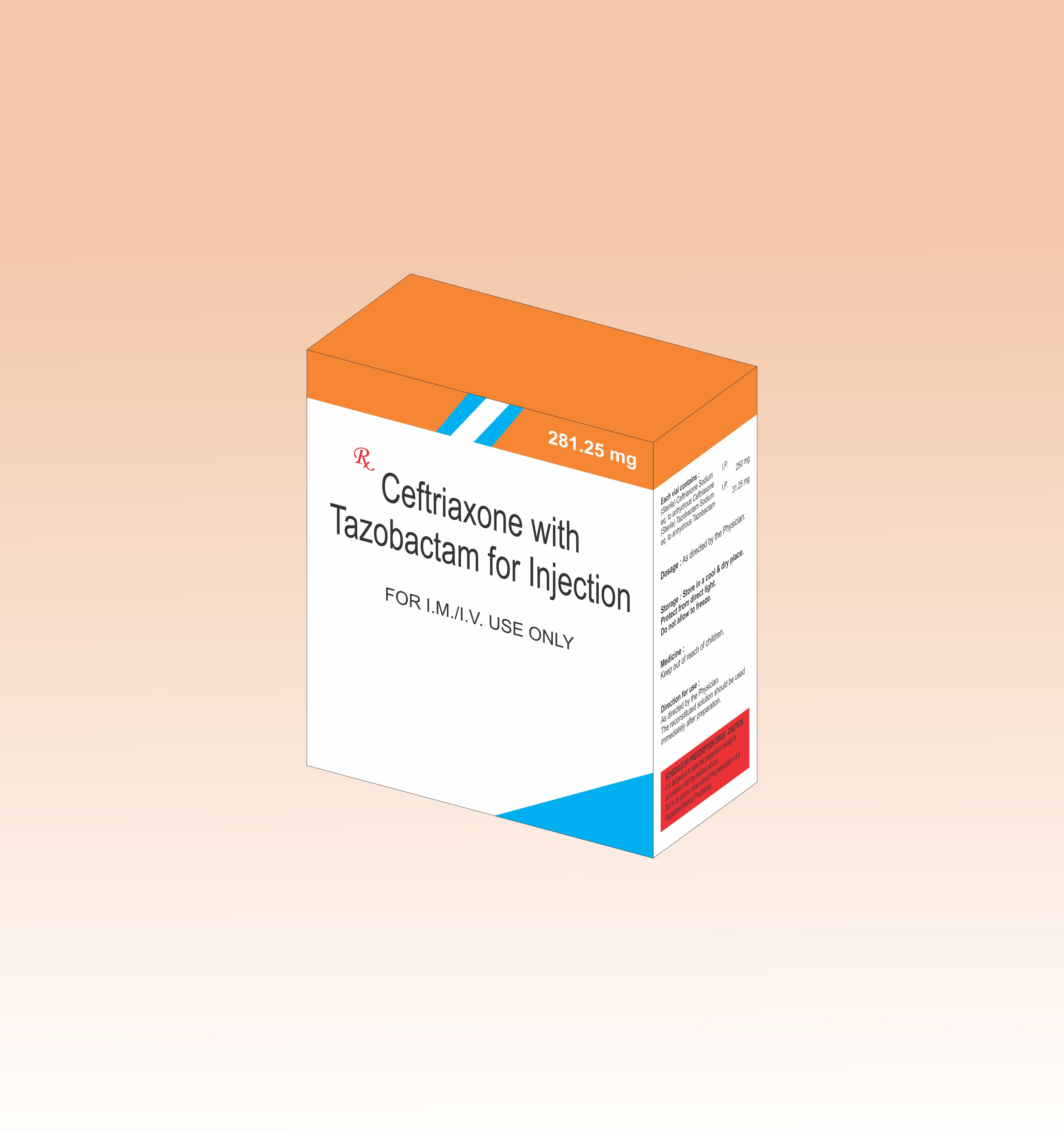 Ceftazidime With Tazobactam Injection - 1500 Mg Ceftriaxone Sulbactam Powder, Suitable For Im/iv Use In Teens, Adults & Seniors, Stored Below 25°c