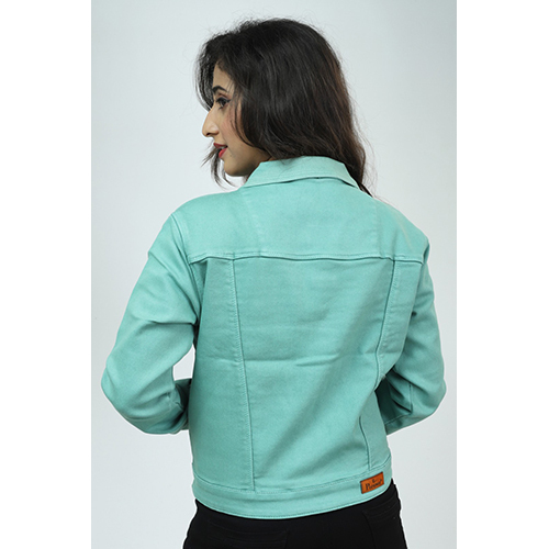 Ladies Denim Jacket - Cotton, Polyester Shell | Stylish Design, Breathable Texture, Washable Fabric