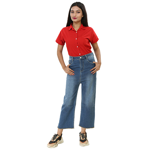Ladies Flared Jeans - 700 Grams Denim, Slim Fit For Girls | Washable, Breathable, Stylish Design