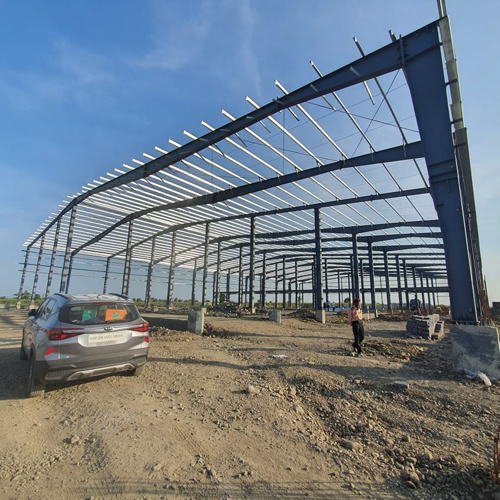 MS Prefabricated Building Structure - Steel Material, Sliding Window, Steel Roof, PVC Door | Ideal for Workshop Applications