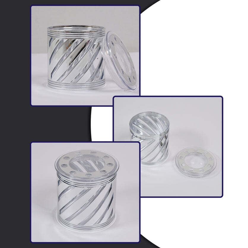Dry Fruit Container - 750 Ml, 11x11x12 Cm Silver Airtight Storage Solution For Home And Kitchen