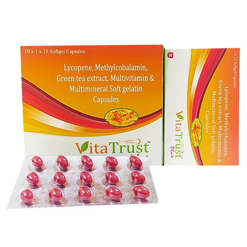 वीटा ट्रस्ट सॉफ्टजेल कैप्सूल सामग्री: मिथाइलकोबालामाइन 1500 एमसीजी