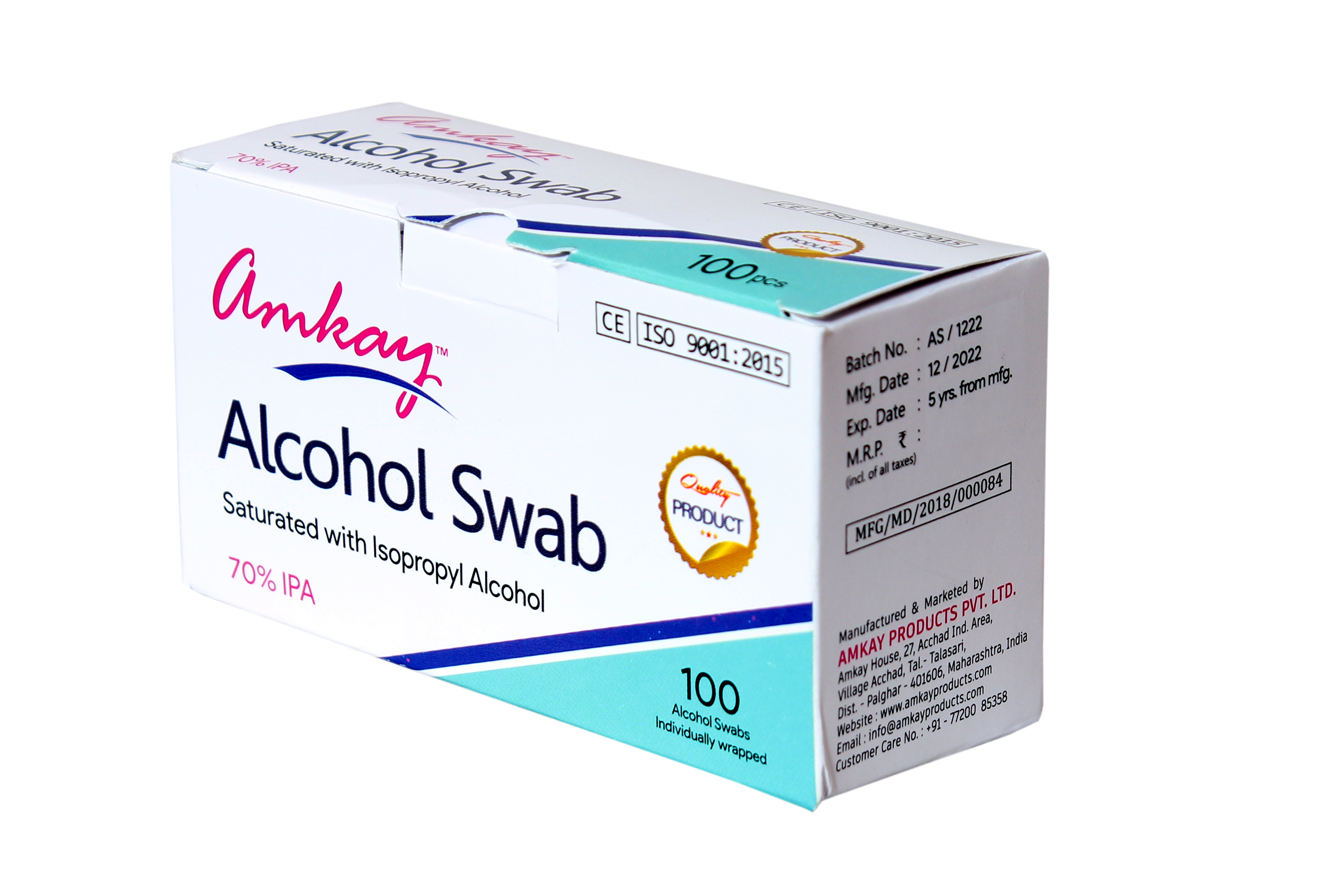Isopropyl Alcohol Saturated Swabs - Soft Cotton Blend With Food Safety Grade | Maximum Hygiene, Moisture Lock Packaging, Pristine White Color