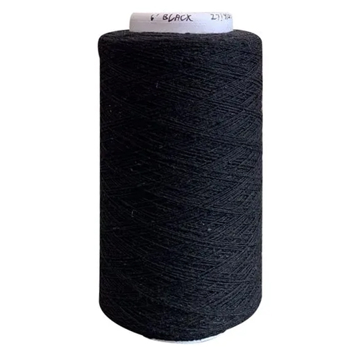 Black Cotton Yarn - 100% Cotton Material, Dyed Black Color | Color Fast, Quick Dry, Ideal For Weaving Applications