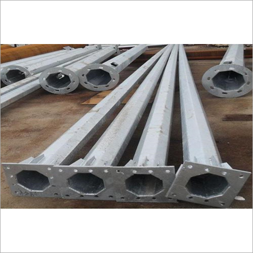 Silver Mono Pole High Mast Pole Octagonal Street Light Pole