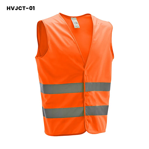 Orange HI Visibility Safety Vest - Polyester Material, All Sizes, Orange Color | Sleeveless, Washable, Multi-Season Use with Pockets for Tools