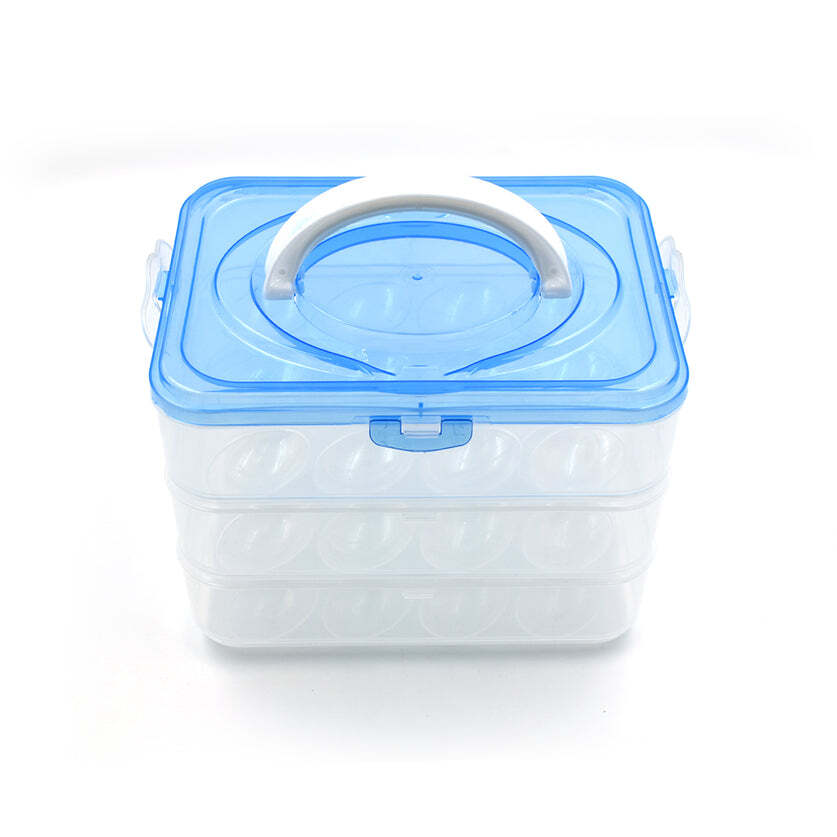 3-layer Plastic Refrigerator Egg Storage Box - 25x15x20 Cm, Transparent Design, 36 Grid Capacity