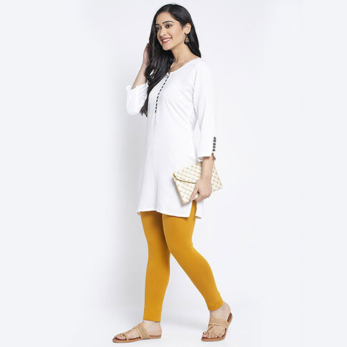 महिलाओं के लिए 4 वे सुपरकॉम्बोड कॉटन लाइक्रा गोल्ड लेगिंग