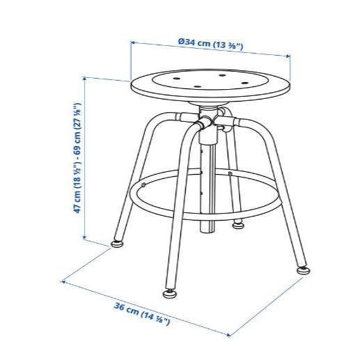Stool Bar Height: 47 Centimeter (Cm)
