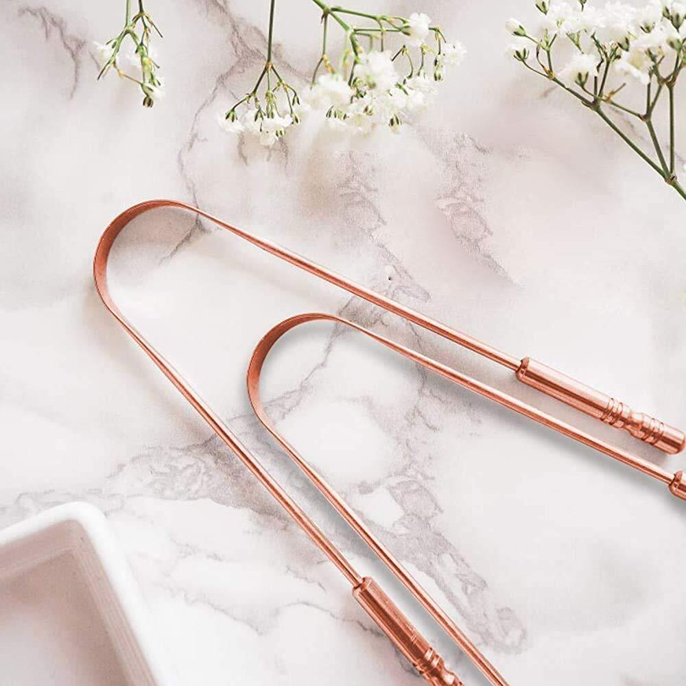 Copper Tongue Cleaner - Material: Pure Copper Weight: 30g | Usage: Personal Care Storage: Keep Dry Always Color: Copper Energy Source: Manual