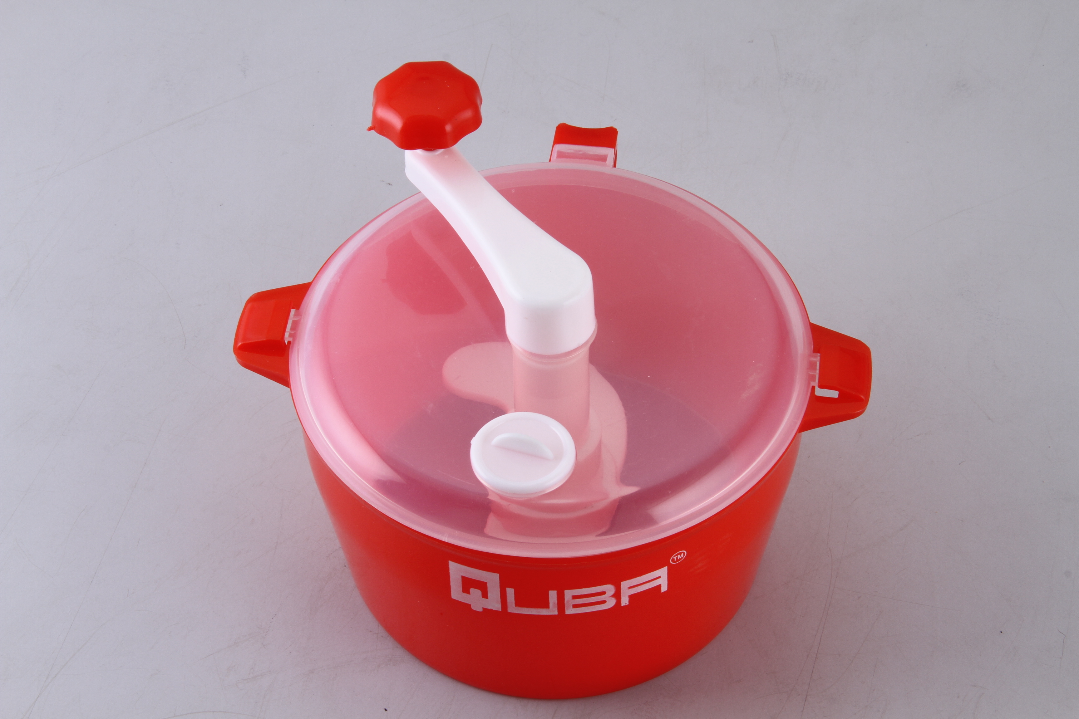 Quba Manual Dough Maker - Food Grade Abs Plastic, 900ml Capacity, Off White & Transparent, 12x12x10 Mm | Easy To Clean, Lightweight, Hassle-free Kneading