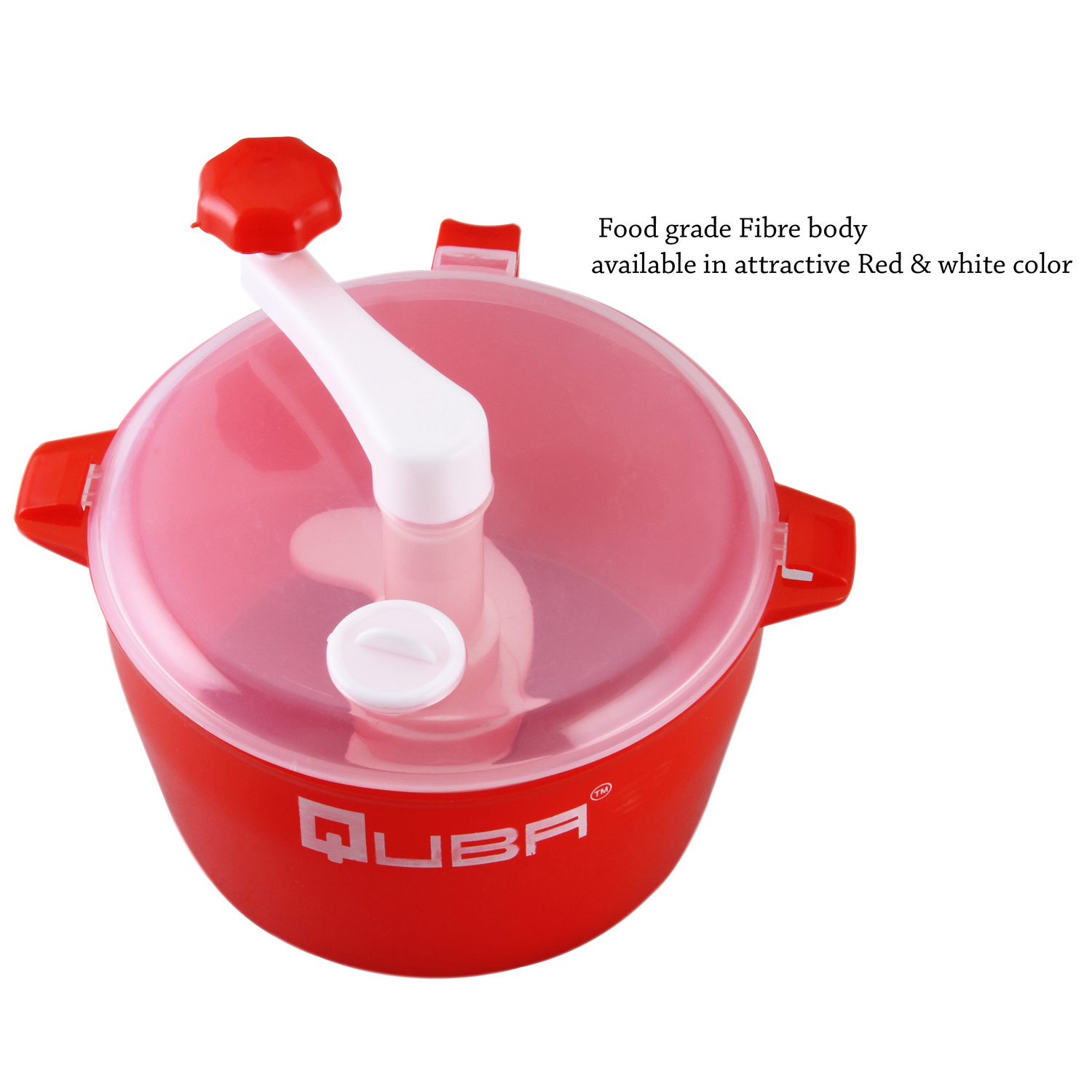 Quba Manual Dough Maker - Food Grade Abs Plastic, 900ml Capacity, Off White & Transparent, 12x12x10 Mm | Easy To Clean, Lightweight, Hassle-free Kneading