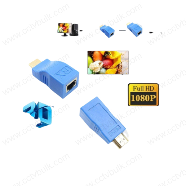 Hdmi Extender 30mtr - Abs Metal, 30m Transmission Distance, Blue | Supports 1080p Display, 2.5gbps Signaling Rate, No Power Required