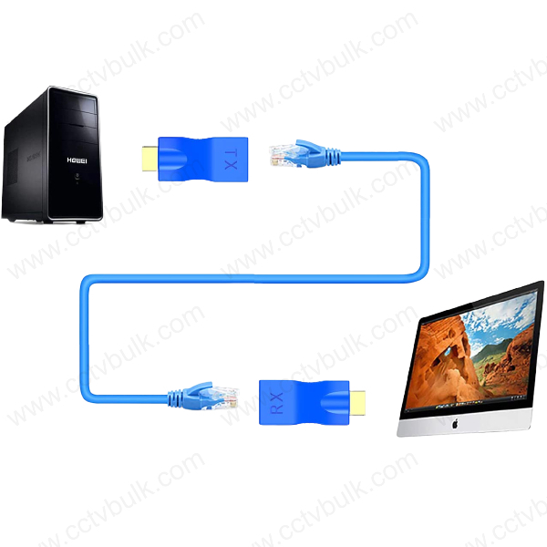 Hdmi Extender 30mtr - Abs Metal, 30m Transmission Distance, Blue | Supports 1080p Display, 2.5gbps Signaling Rate, No Power Required