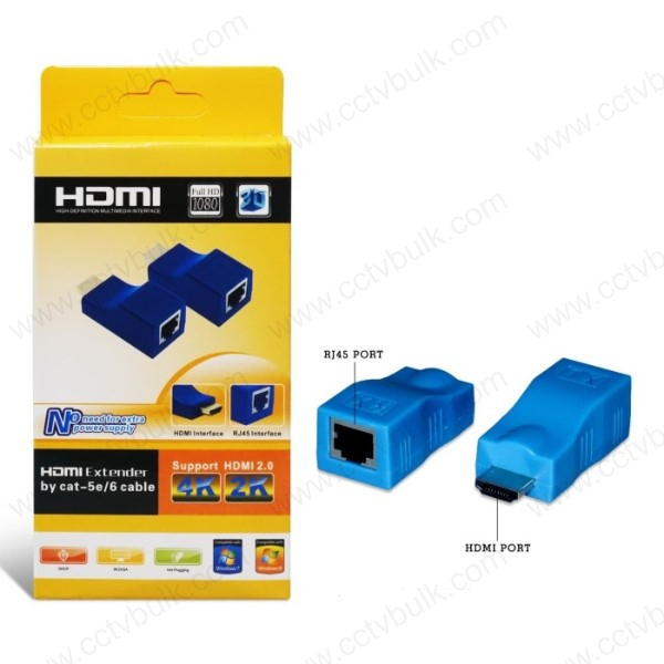 Hdmi Extender 30mtr - Abs Metal, 30m Transmission Distance, Blue | Supports 1080p Display, 2.5gbps Signaling Rate, No Power Required