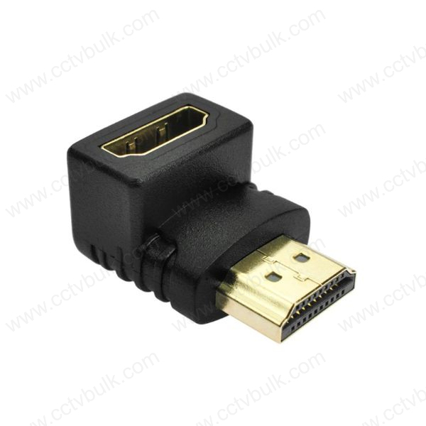 Hdmi Adapter M To F L Type - Angled Hdmi Connector, 720p & 1080p Support, Black Color | Reduces Cable Strain, Increases Equipment Lifespan