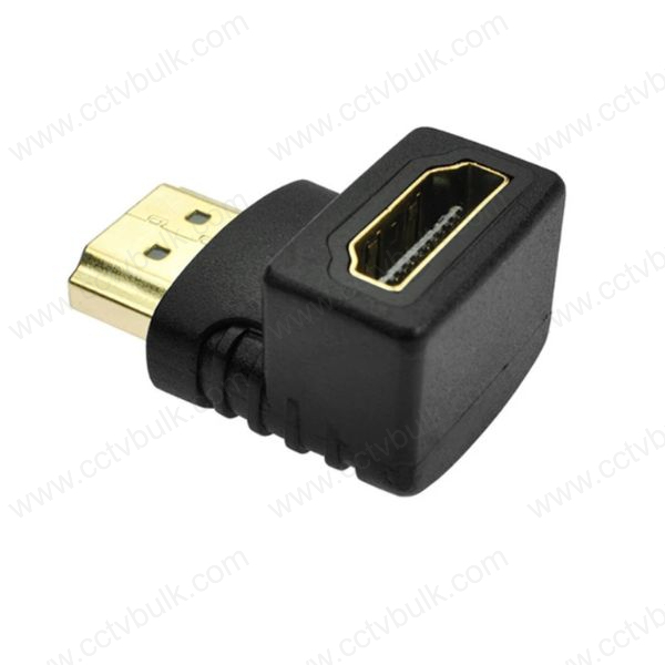 Hdmi Adapter M To F L Type - Angled Hdmi Connector, 720p & 1080p Support, Black Color | Reduces Cable Strain, Increases Equipment Lifespan