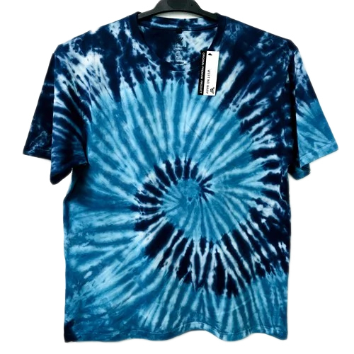 Unisex Tie Dye Round Neck T-Shirt - Cotton, Sizes S-XXL, Multicolor | Short Sleeves, O-Neck Design, Vibrant Dyed Pattern