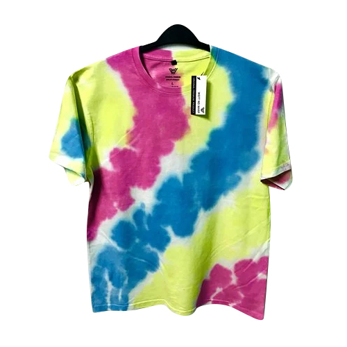 Designer Tie Dye T-Shirt - Cotton, Sizes S-XXL, Multicolor | Short Sleeves, O-Neck Collar, Lightweight, Skin-Friendly Fabric for Summer Comfort