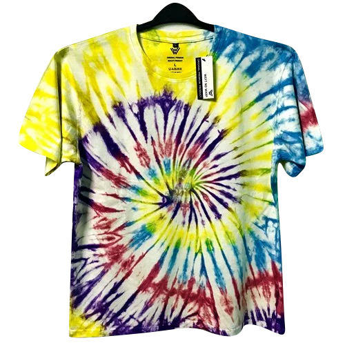 Fancy Tie Dye T-shirt - Cotton, Sizes S-xxl, Multicolor | Unisex, Short Sleeves, O-neck, Dyed Pattern For Adult Fashion