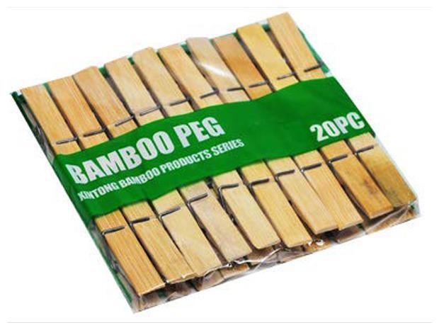 Bamboo Cloth Clips - 6 Cm Length Pack Of 20 | Customizable Polished Finish Eco-friendly Bamboo Material