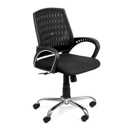 Executive Office Chair - Plastic & Steel | Modern Design, Polished Finish, Durable Black Color, Warranty Included