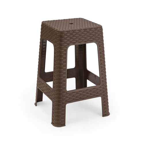 Brown Plastic Stool - PVC Material, Modern Design | Durable and Non-Folding Structure