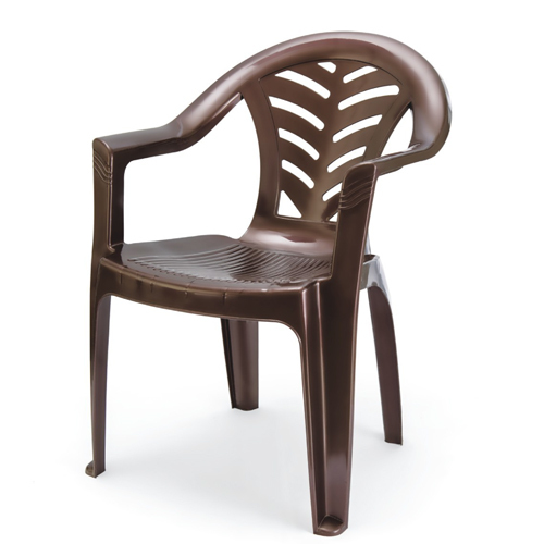 Brown Plastic Chair - High-Density Polyethylene, Lightweight Brown, Modern Design, Durable & UV Resistant