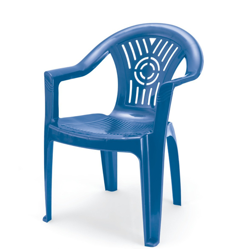 Blue Plastic Chair - PET Plastic, Modern Design with Durable Non-Folding Structure